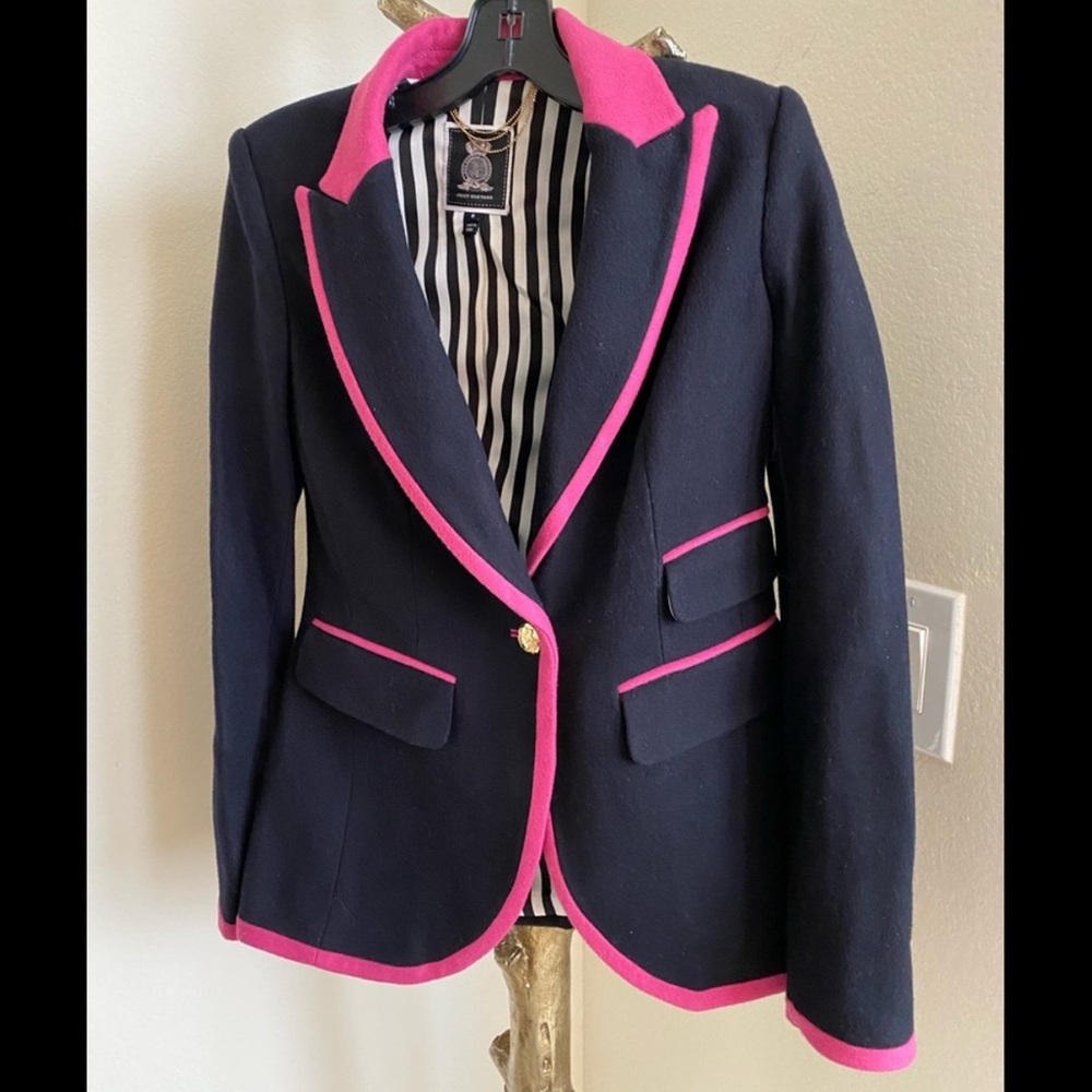 JUICY COUTURE, NAVY HEARTBREAKER BLAZER